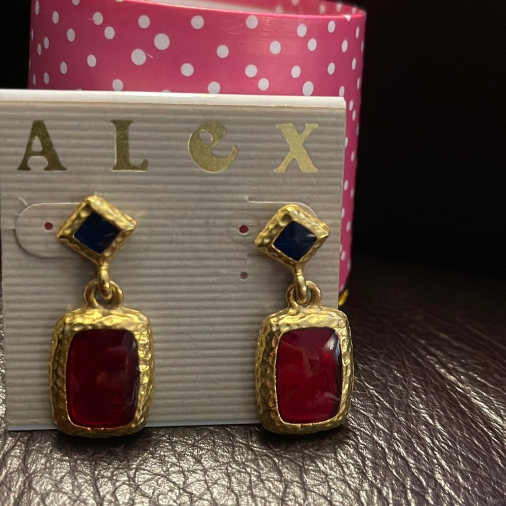 Alex dangle earrings red - BEAUTIFUL